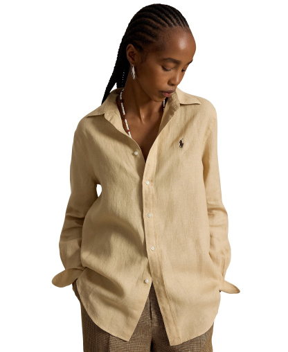 Polo Ralph Lauren Women's Classic-Fit Linen Shirt - Dune Tan