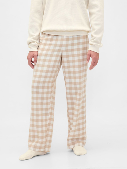 Adult Softest Flannel PJ Pants - Beige gingham