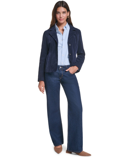 Levi's Women's Fitted Faux Suede Blazer - Navy