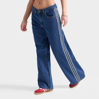 Women's adidas Originals Firebird Denim Track Pants - Medium Vintage Denim - view 1