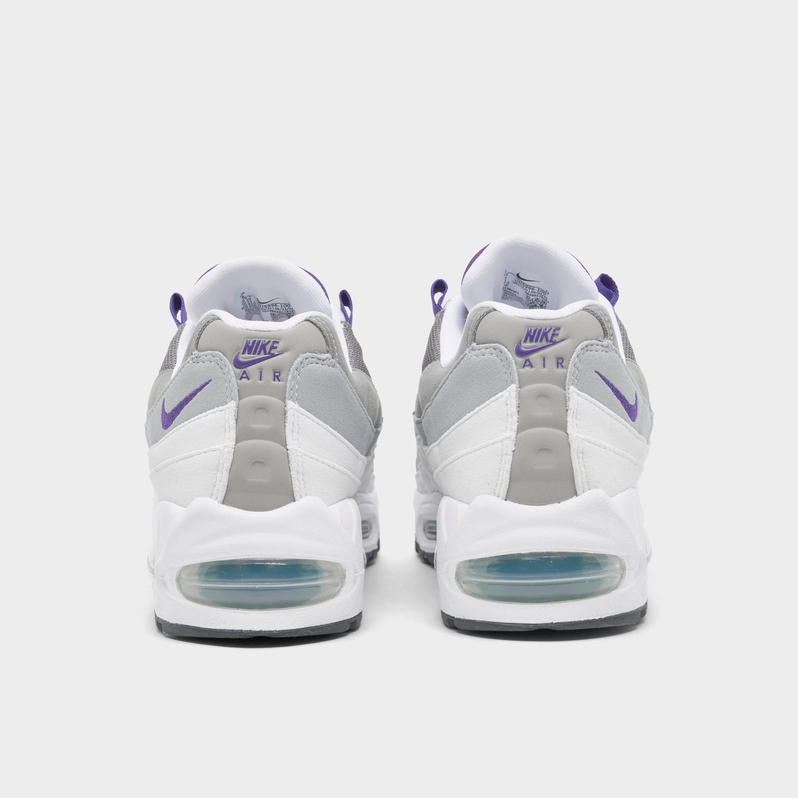 Women's Nike Air Max 95 Big Bubble Casual Shoes - White/Court Purple/Emerald Green/Wolf Grey