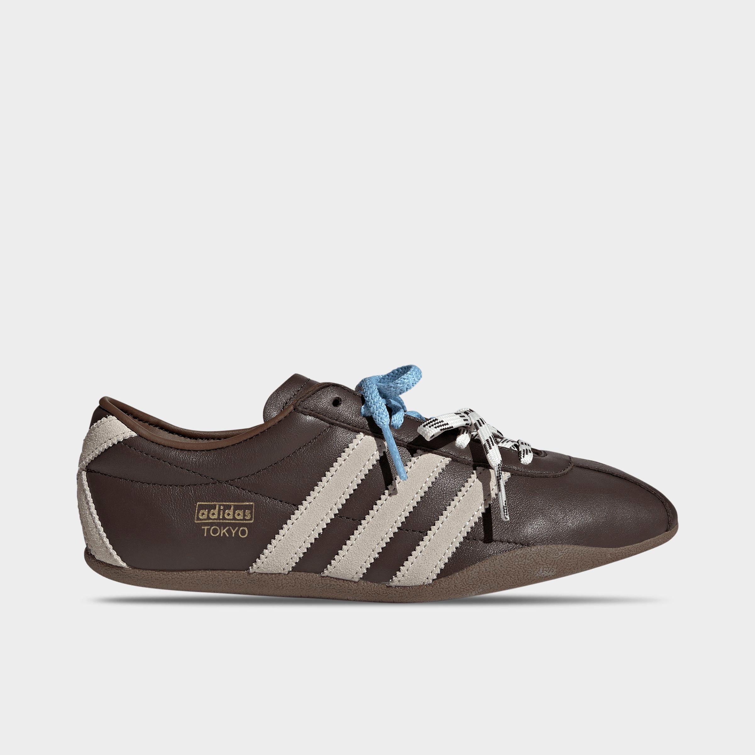 Women's adidas Originals Tokyo Casual Shoes - Part 1 - Brown/Bliss/Gum - Left shoe facing left. Outside of the shoe.