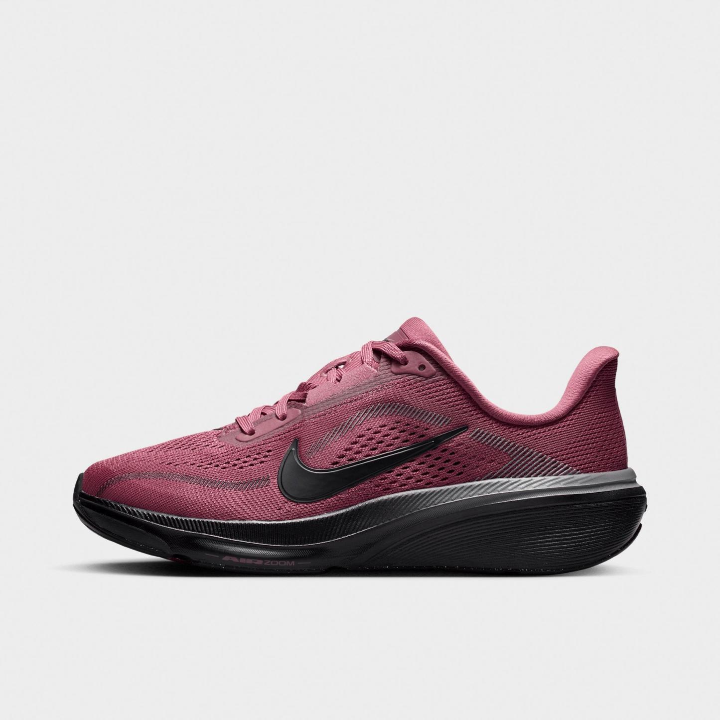 Big Kids' Nithtke Pegasus 42 Running Shoes - Pink Smoke/Gunsmoke/Black - Left shoe facing left. Outside of the shoe.