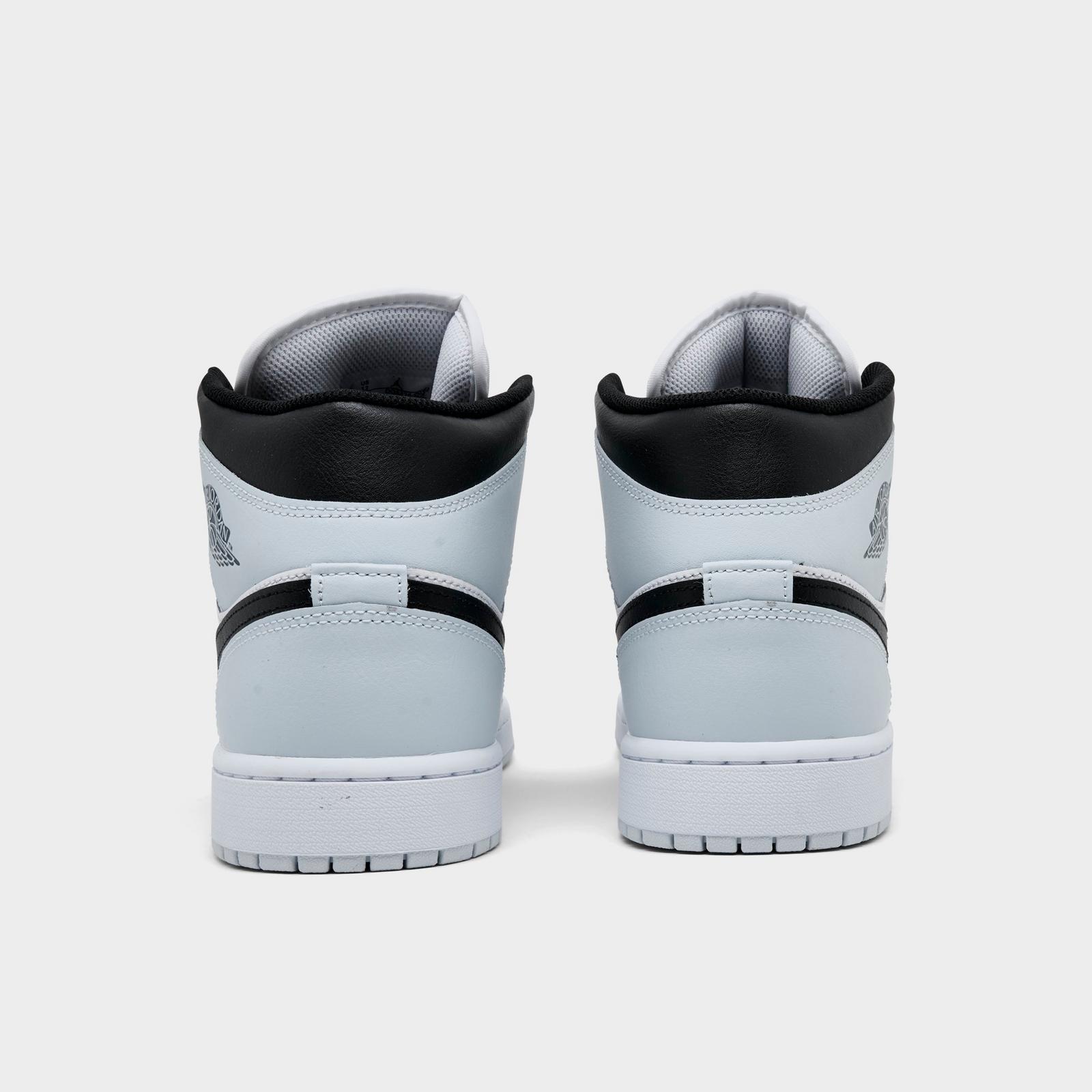 Men's Air Jordan Retro 1 Mid Casual Shoes - Black/Aura/White/Squadron Blue - view 4