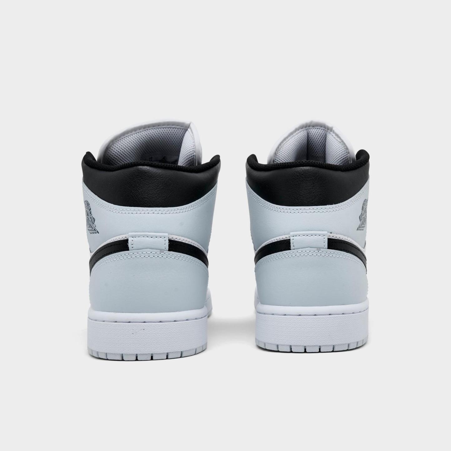 Men's Air Jordan Retro 1 Mid Casual Shoes - Black/Aura/White/Squadron Blue - view 4