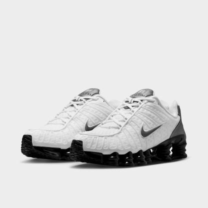 Men's Nithtke Shox TL Casual Shoes - Part 1 - White/Black/Cool Grey/Metallic Cool Grey - Both shoes facing left