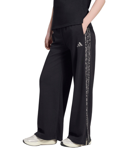 adidas Women's Seasonal Essentials Animal Print 3-Stripes Pants - Black/Multicolor/Grey Four