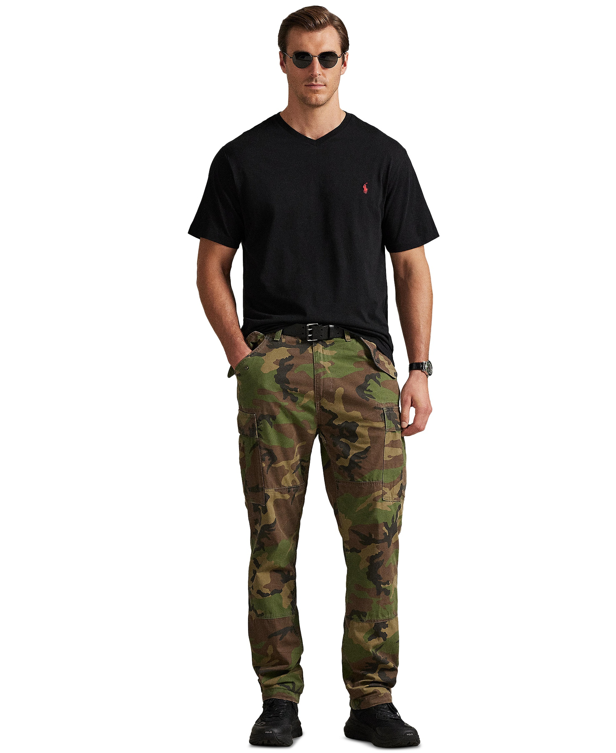 Polo Ralph Lauren Men's Big & Tall V-Neck T-Shirt - Black
