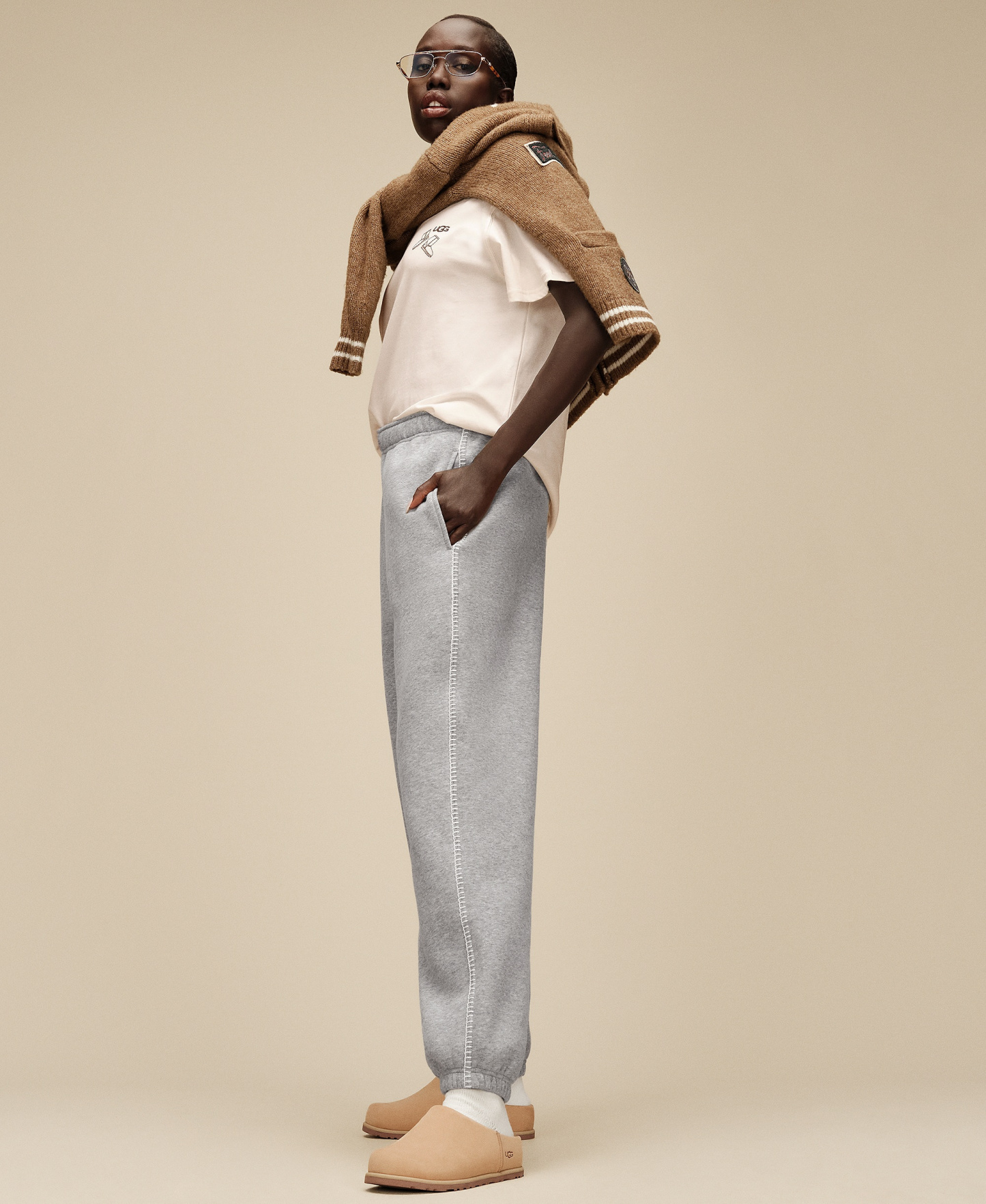 UGG® Women's Classic Fleece Pull-On Sweatpants - Grey Heather
