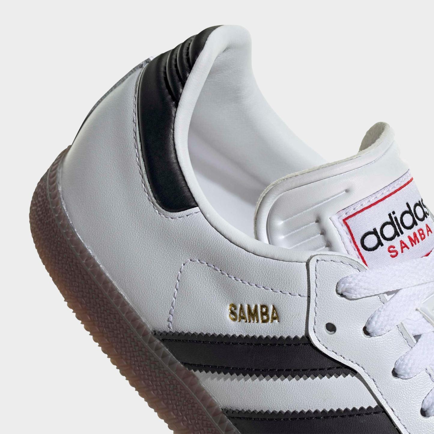 Men's adidas Originals Samba Indoor Soccer Shoes - Cloud White/Core Black/Vivid Red - Detail shot