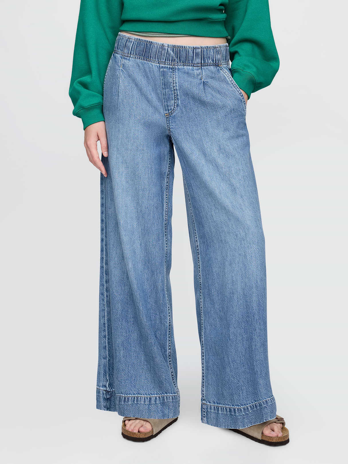 Mid Rise UltraSoft Easy Baggy Jeans - Medium indigo