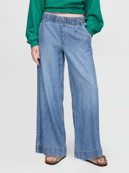 Mid Rise UltraSoft Easy Baggy Jeans - Medium indigo