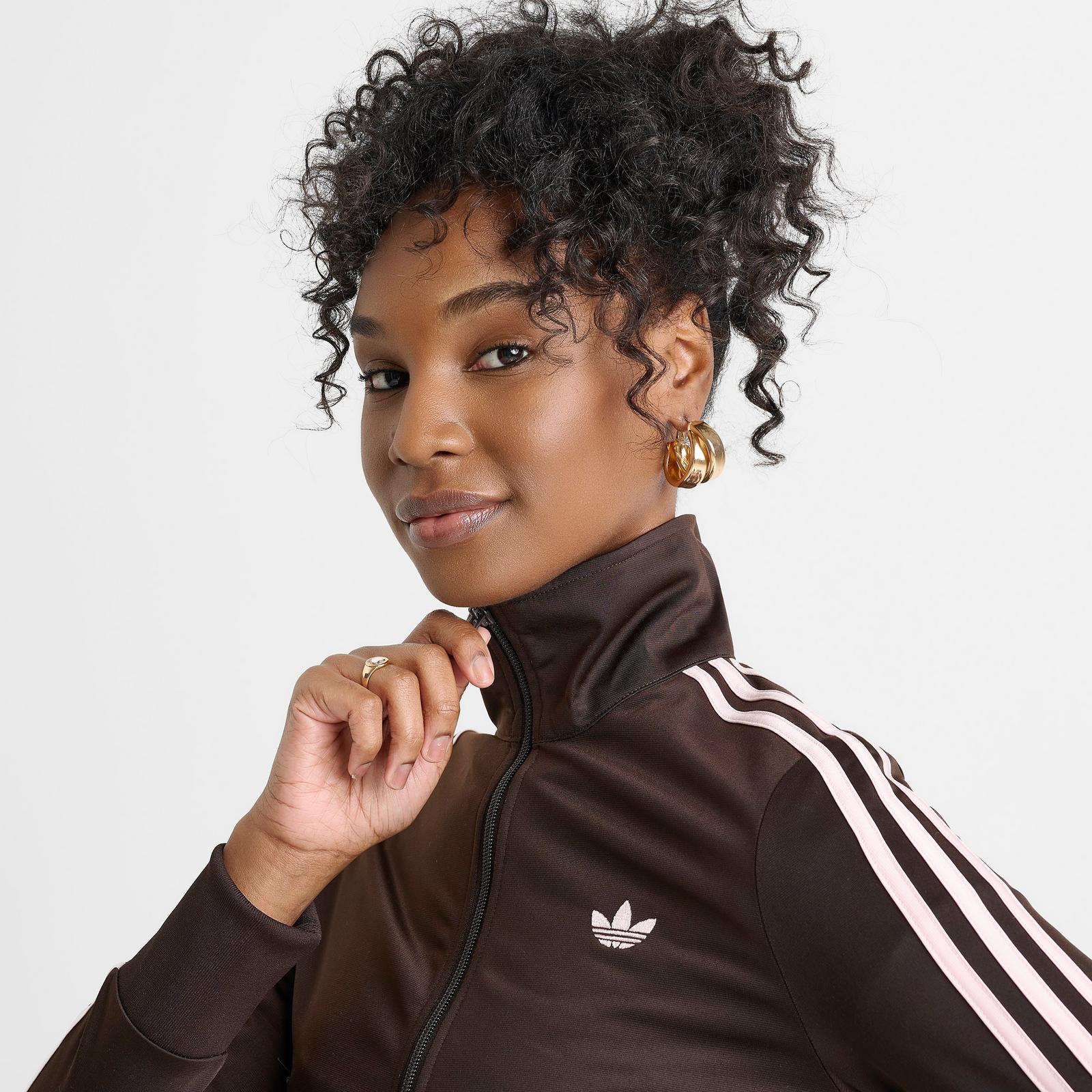 Women's adidas Originals adicolor Classic Firebird Track Top - Aurora Coffee/Sandy Pink - view 5