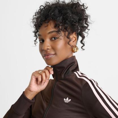 Women's adidas Originals adicolor Classic Firebird Track Top - Aurora Coffee/Sandy Pink - view 5