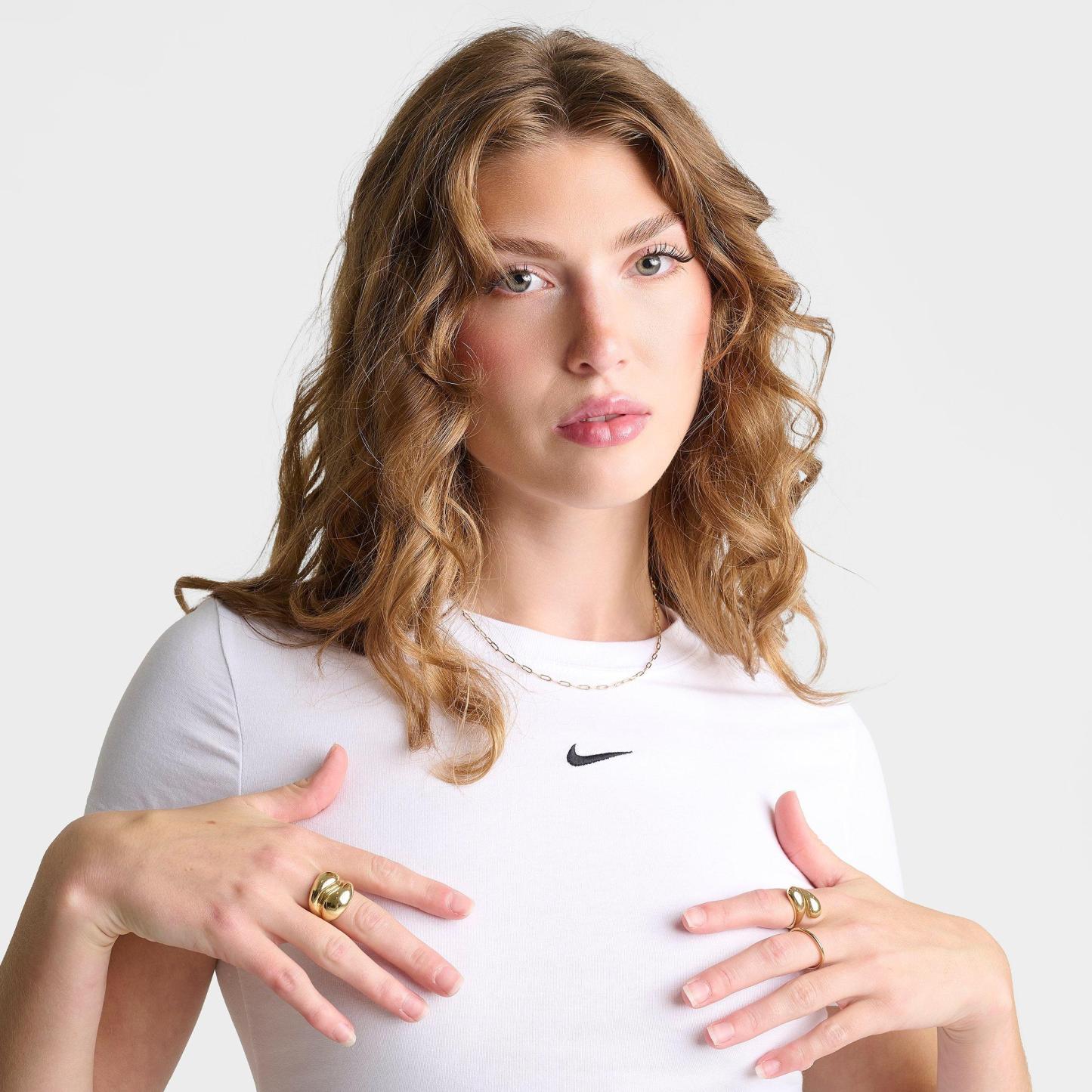 Women's Nithtke Sportswear Chill Knit Cropped T-Shirt - White/Black