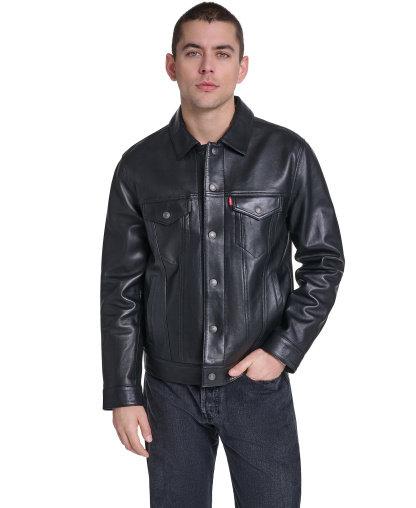 Levi's Men's Promo Laydown Collar Trucker Jacket - Black