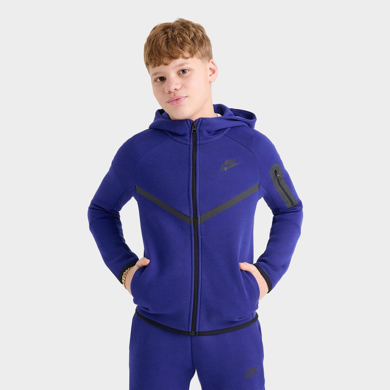 Boys' Big Kids' Nike Sportswear Tech Fleece Full-Zip Hoodie - Royal Blue