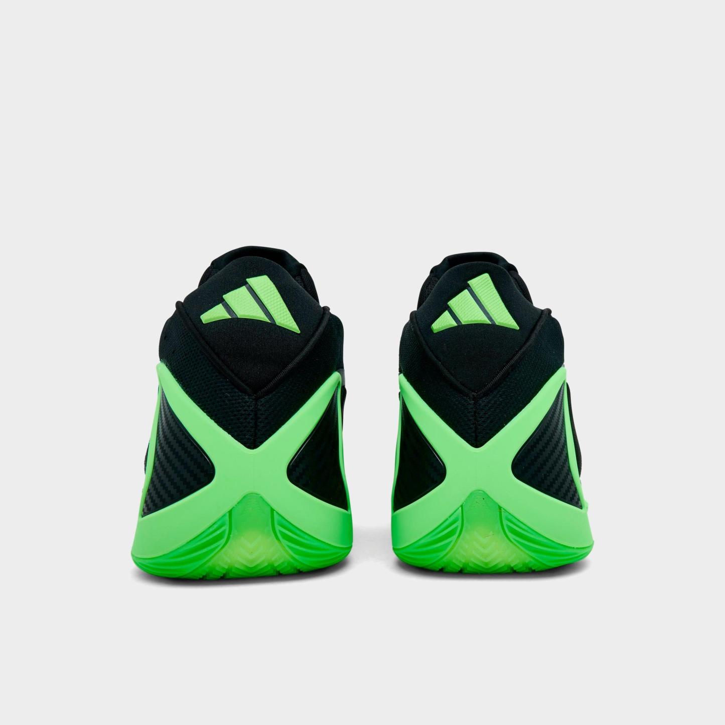 Men's adidas Anthony Edwards 2 Basketball Shoes - Core Black/Lime Burst/Core Black - Back view