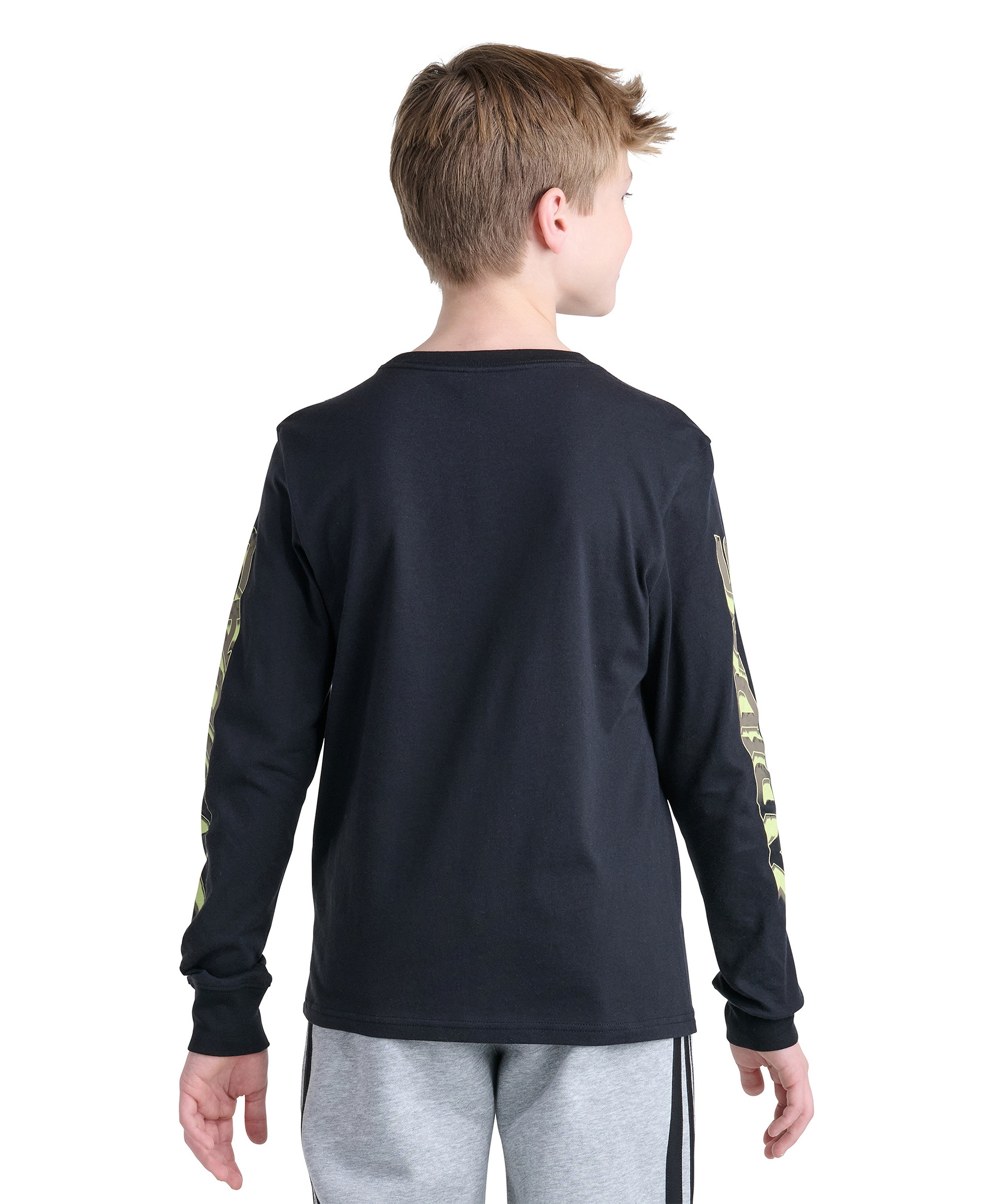 adidas Boys' 8-20 Long-Sleeve Built for Speed T-Shirt - Black w/Multi
