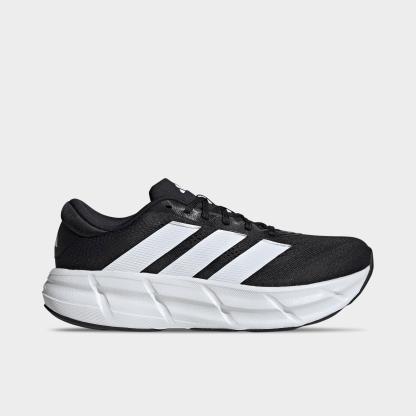 Men's adidas Questar 4 Running Shoes - Core Black/Cloud White/Grey - Left shoe facing left. Outside of the shoe.