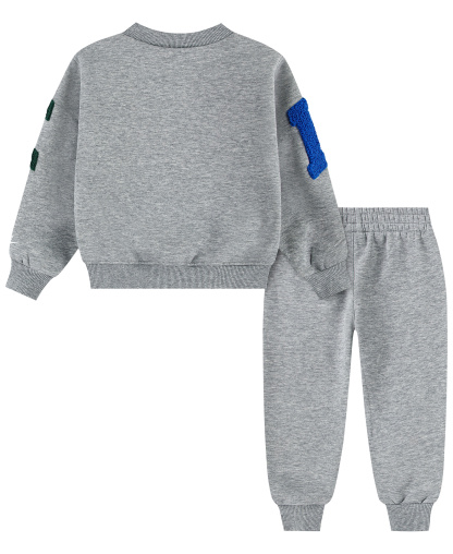 Nike Boys' 4-7 Fleece Crew Sweatshirt and Joggers, 2-Piece Set - Dark Heather Gray