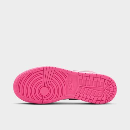 Girls' Big Kids' Air Jordan Retro 1 Mid SE Multi Casual Shoes - Vast Grey/Sail/Pink Bloom/Pink Glow - view 6