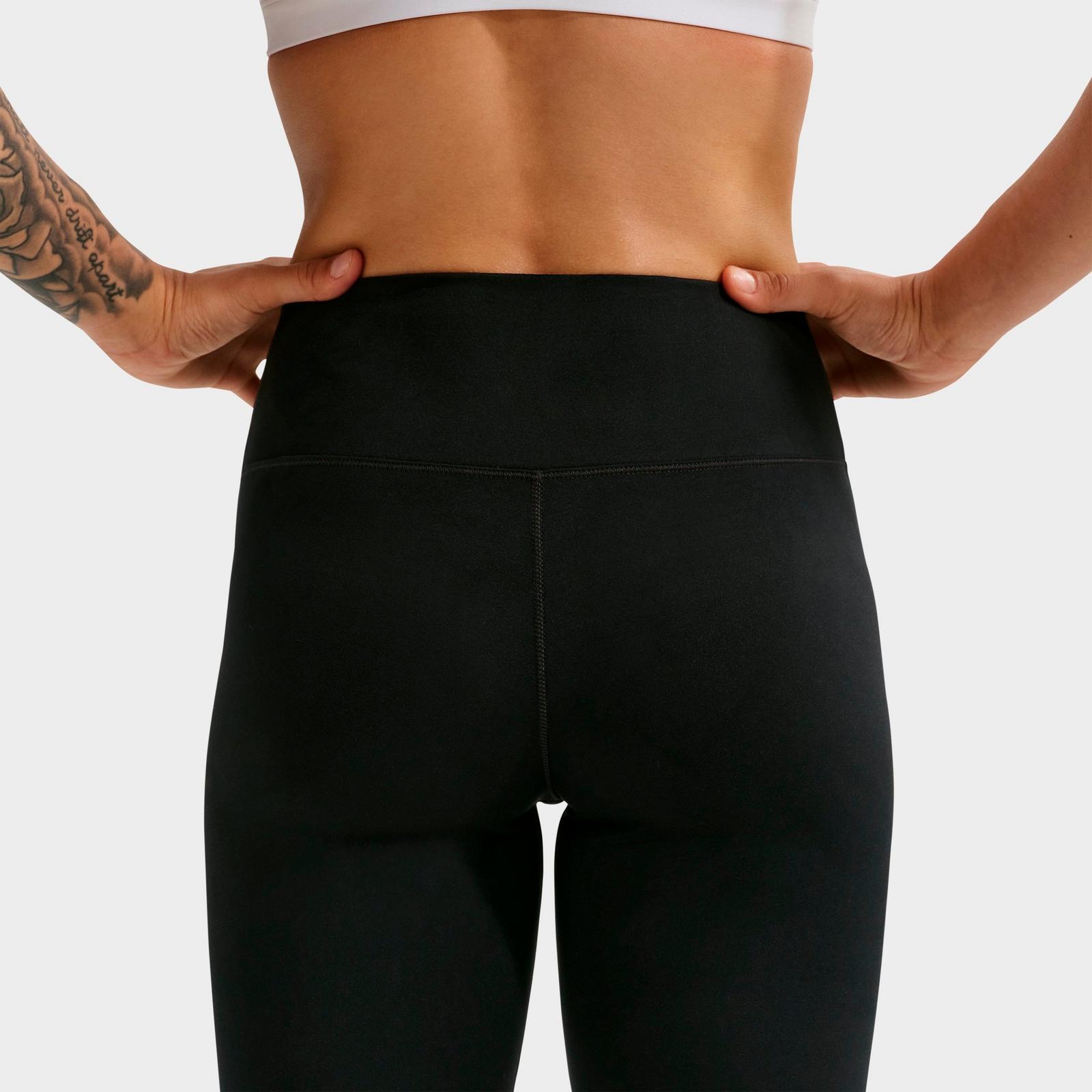 Women's Nike One Seamless Front High-Waisted Full-Length Leggings - Black/White