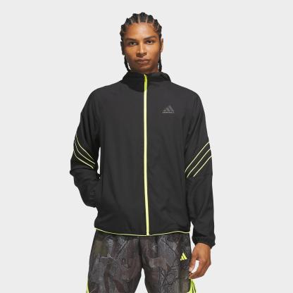 Men's adidas Crazy Lite Full-Zip Basketball Jacket - Black/Solar Lemon