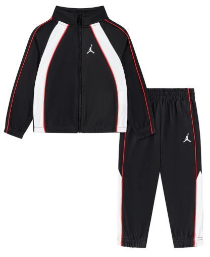 Jordan Toddler Boys' 2T-4T Tricot Color Piping Long-Sleeve Jacket and Pants, 2-Piece Set - Black