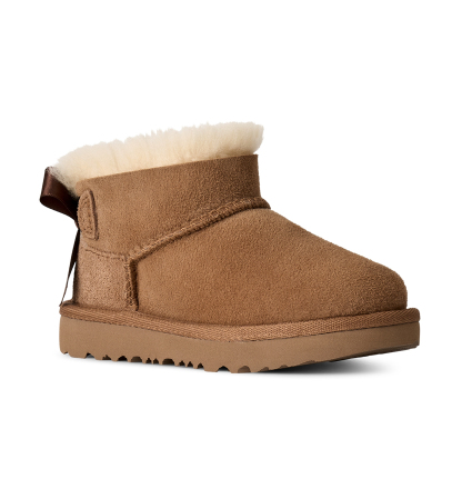 UGG® Toddler Kids Ultra Mini Bailey Bow Zipper Booties - Chestnut