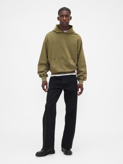 Adult Heavyweight Oversized Hoodie - army jacket green