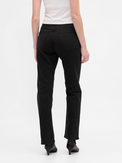 High Rise '90s Slim Straight Jeans - Black wash