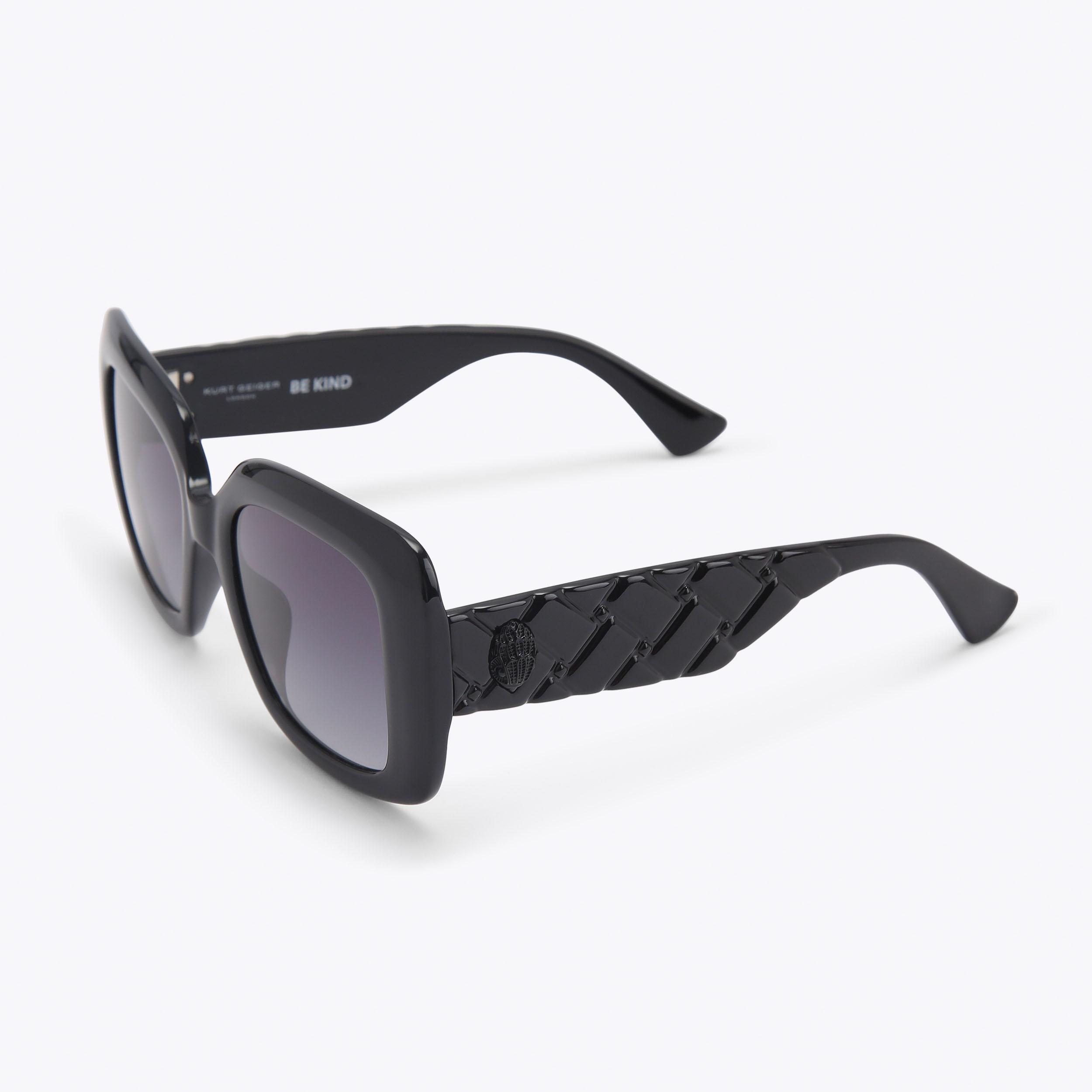 Kurt Geiger London Kensington Square Sunglasses - Black - view 3