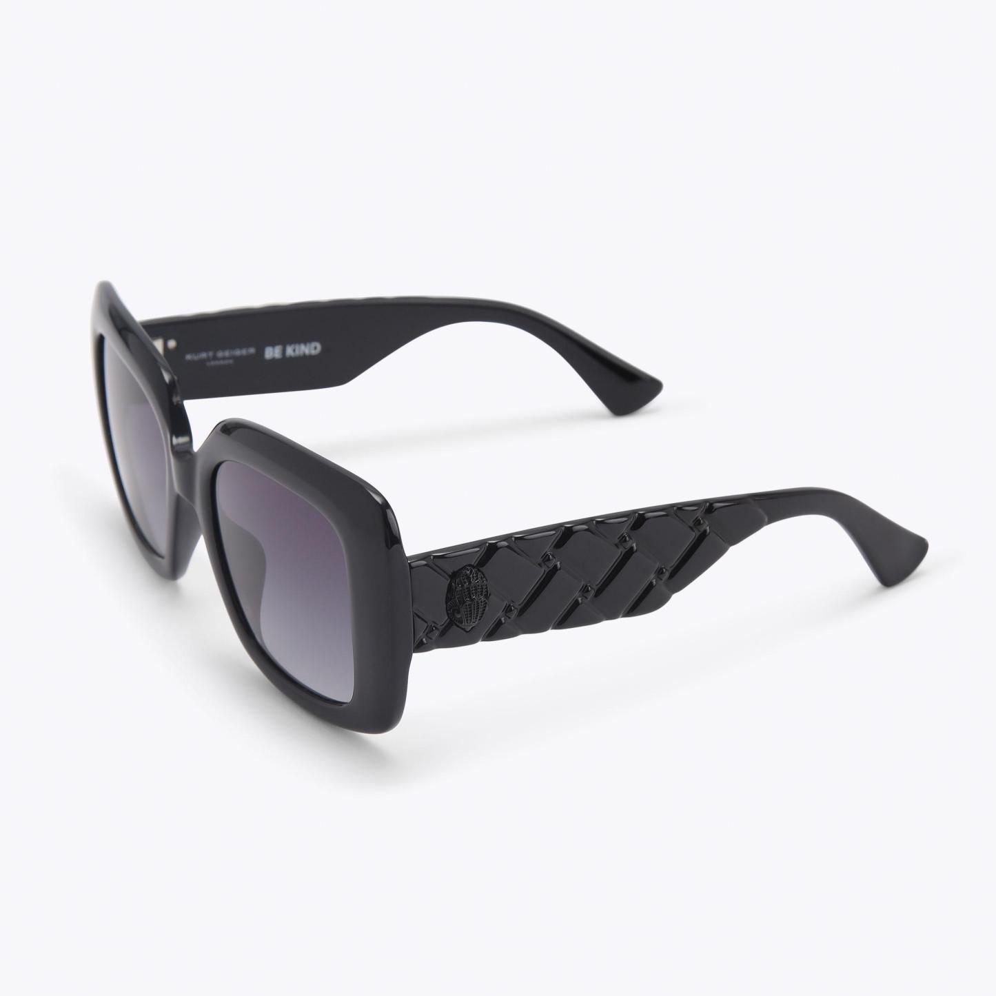Kurt Geiger London Kensington Square Sunglasses - Black - view 3