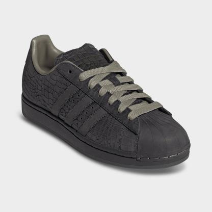 Men's adidas Originals Superstar II Casual Shoes - Part 1 - Utility Black/Grey/Clay - Both shoes facing left
