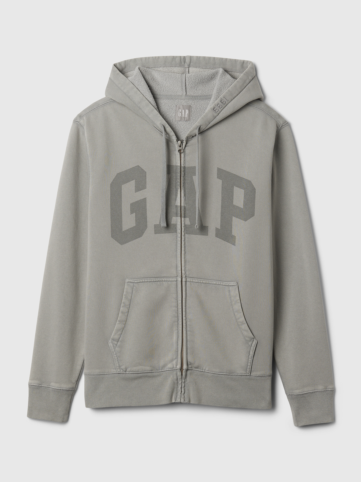 Adult VintageSoft Arch Logo Zip Hoodie - pilot grey