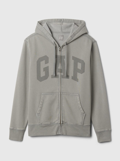 Adult VintageSoft Arch Logo Zip Hoodie - pilot grey