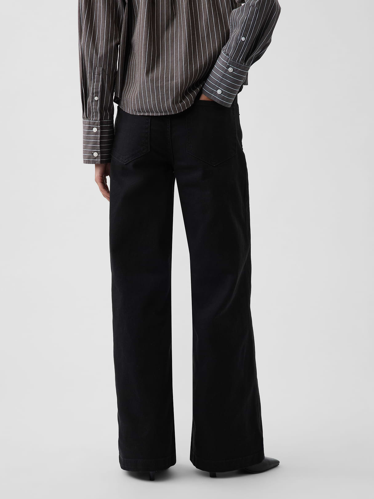 High Rise Stride Wide-Leg Jeans - Absolute black