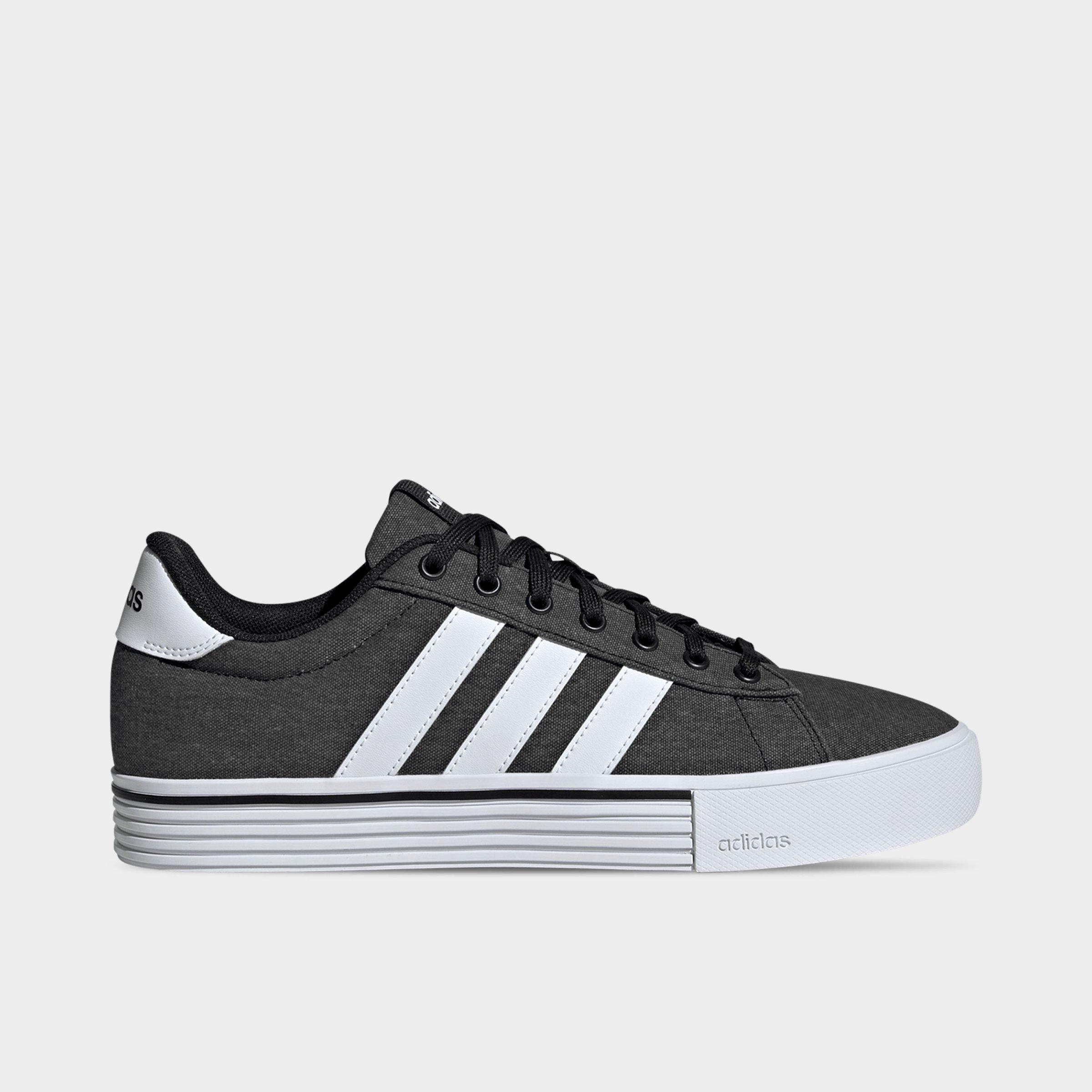 Men's adidas Daily 4.0 Casual Shoes (Big Kids' Sizes Available) - Part 1 - Core Black/Cloud White/Core Black - Left shoe facing left. Outside of the shoe.