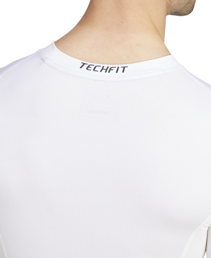 adidas Men's Tech-Fit Compression Crewneck T-Shirt - White