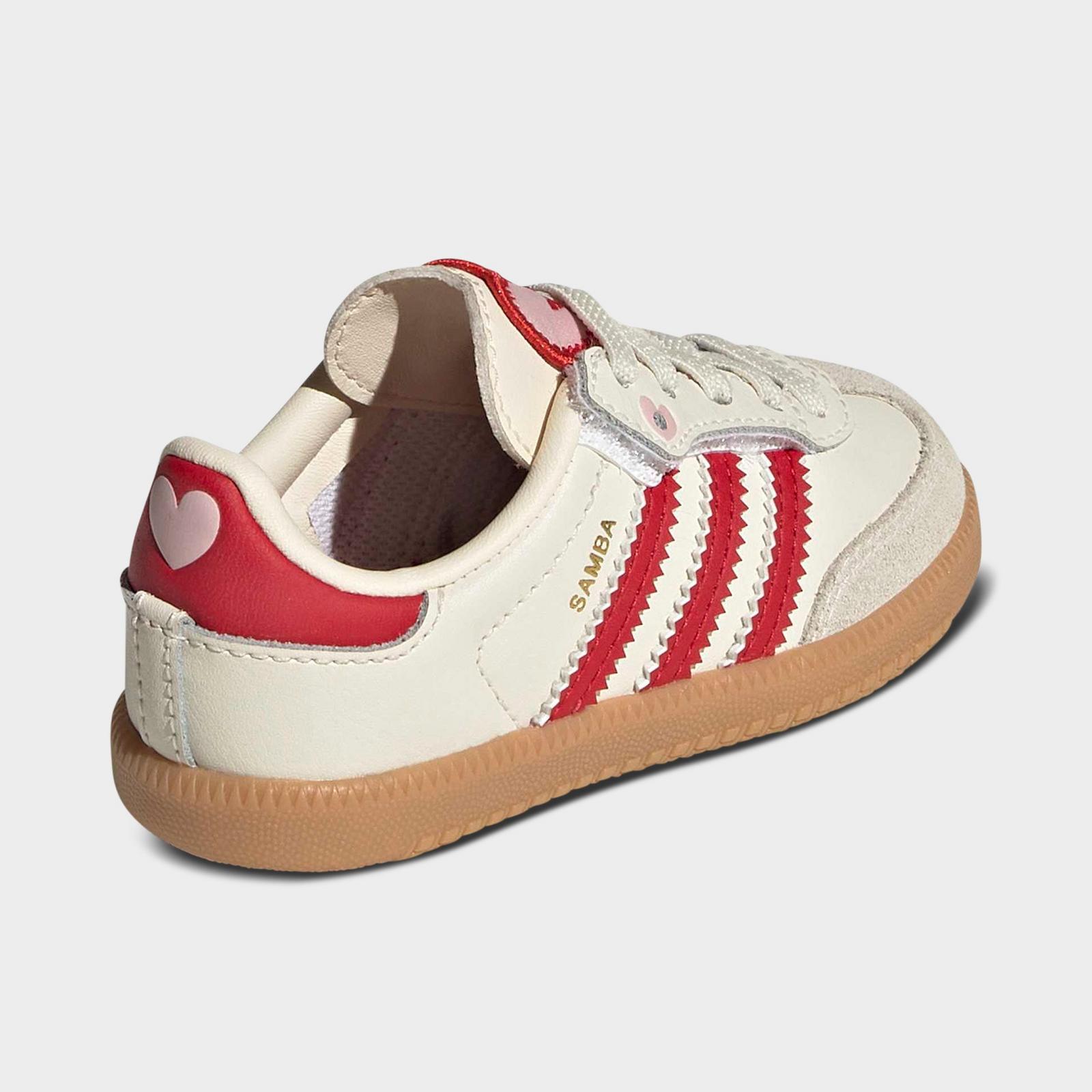 Kids' Toddler adidas Originals Samba OG Comfort Closure SE Casual Shoes - Cream White/Better Scarlet/Gum - view 4