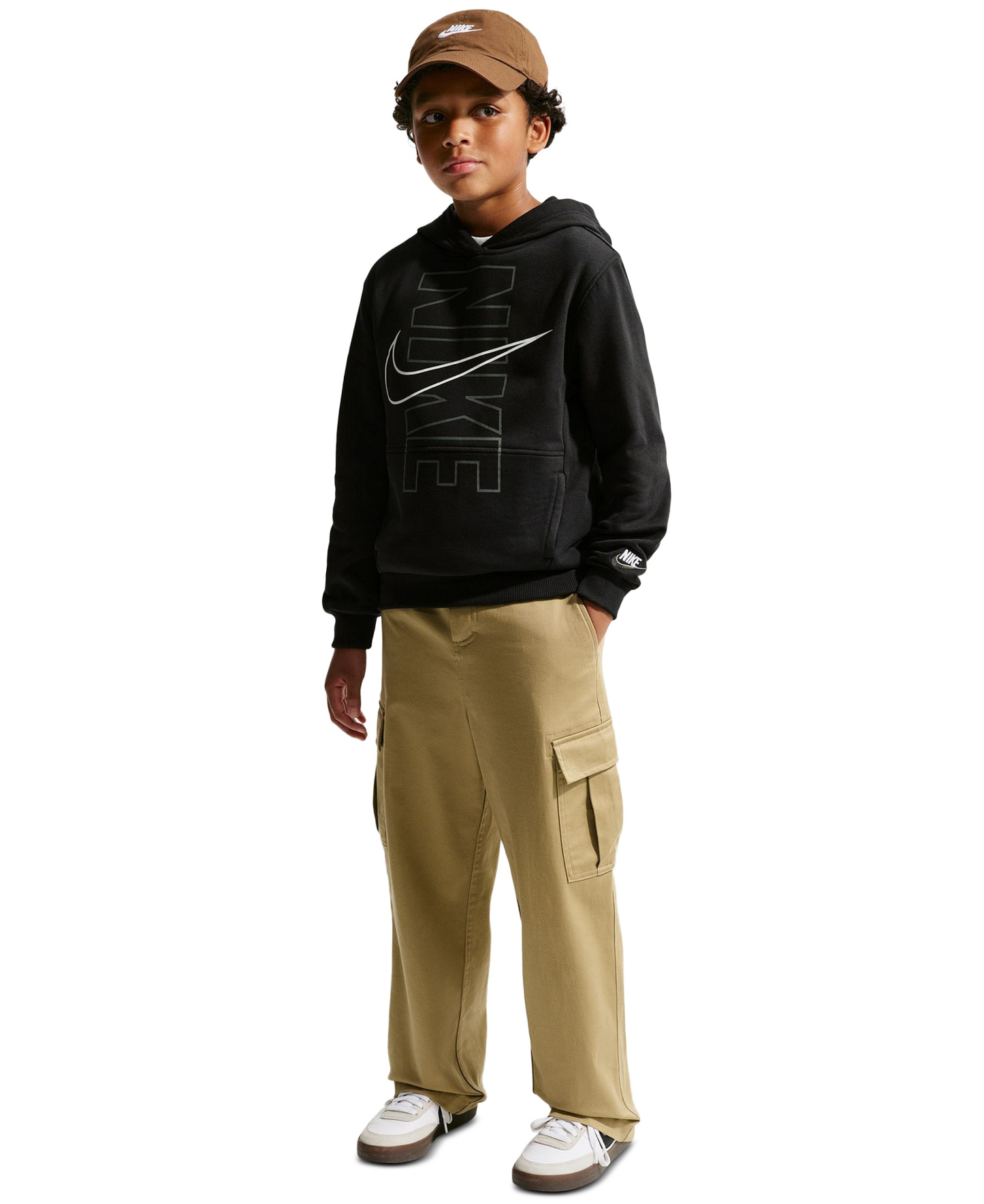 Nike Boys' 8-20 Sportswear Club Fleece Long-Sleeve Hoodie - Black
