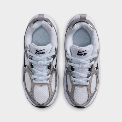 Little Kids' Nithtke V5 RNR Stretch Lace Casual Shoes - White/Vast Grey/College Grey/Black - Top view