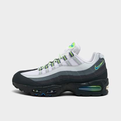 Men's Nithtke Air Max 95 Big Bubble Scorpion Casual Shoes - Part 2 - Black/Photo Blue/Action Green/Anthracite/White/Iron Grey - Left shoe facing left. Outside of the shoe.