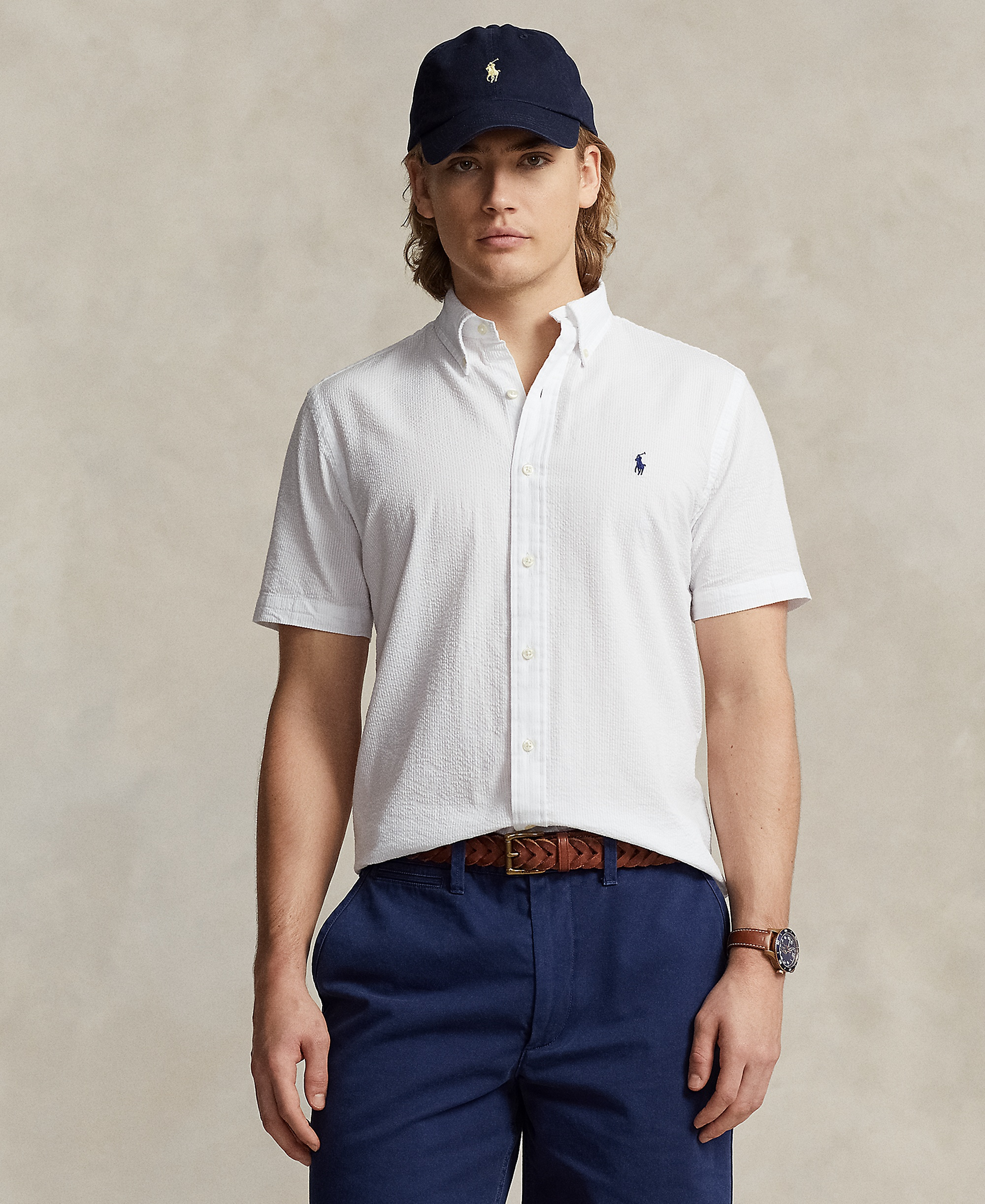 Polo Ralph Lauren Men's RL Prepster Classic-Fit Seersucker Shirt - White