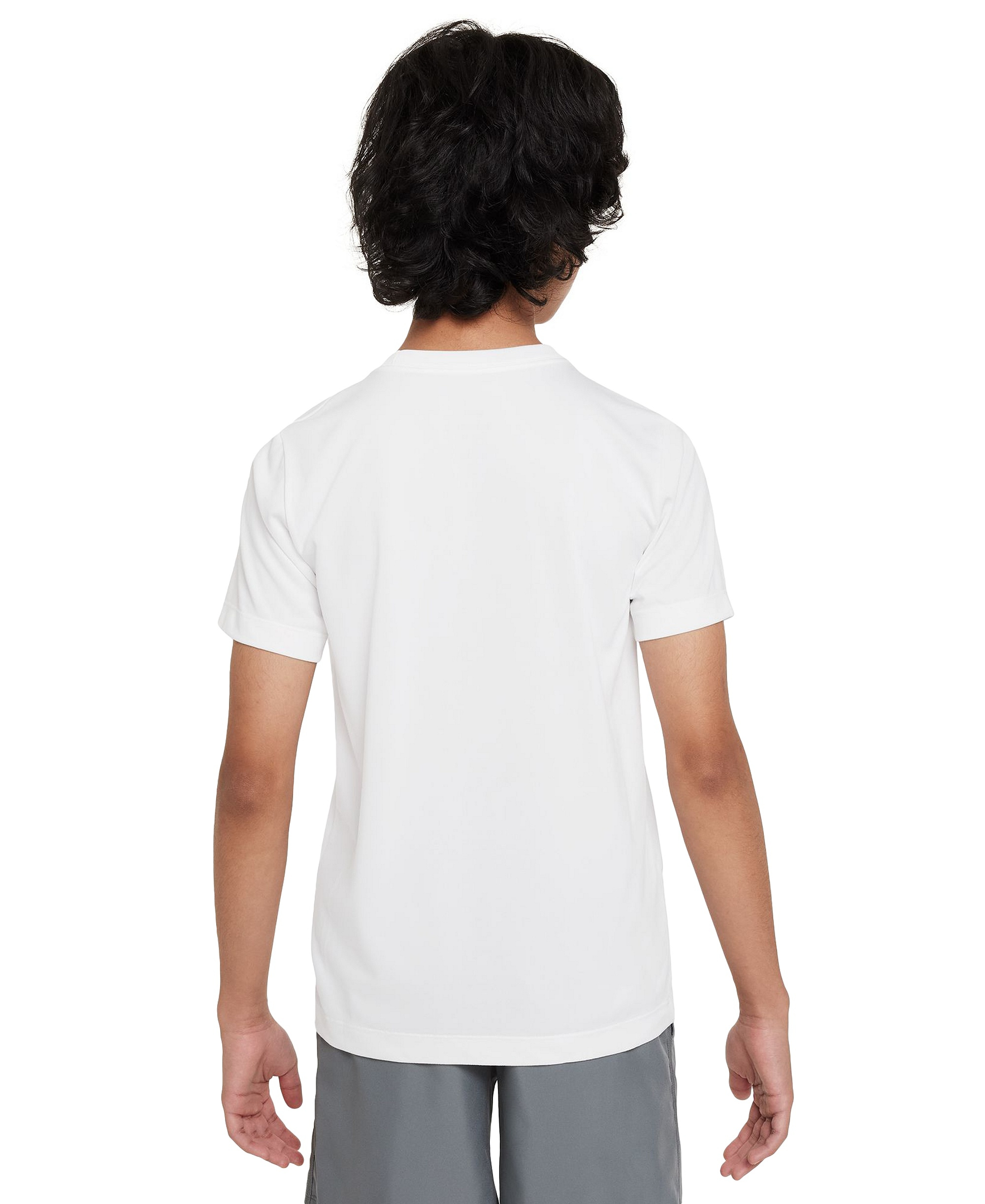 Nike Big Boys' and Girls' Legend Swoosh-Logo Crewneck Dri-FIT T-Shirt - White