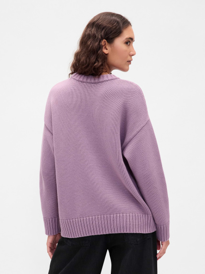 100% Cotton Oversized Sweater - Purple