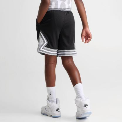 Big Kids' Jordan Dri-FIT Diamond Mesh Basketball Shorts - Black/Light Smoke Grey - view 4