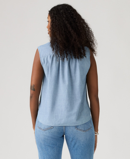 Levi's Women's Londynn Point Collar Relaxed-Fit Top - Alternate Fin