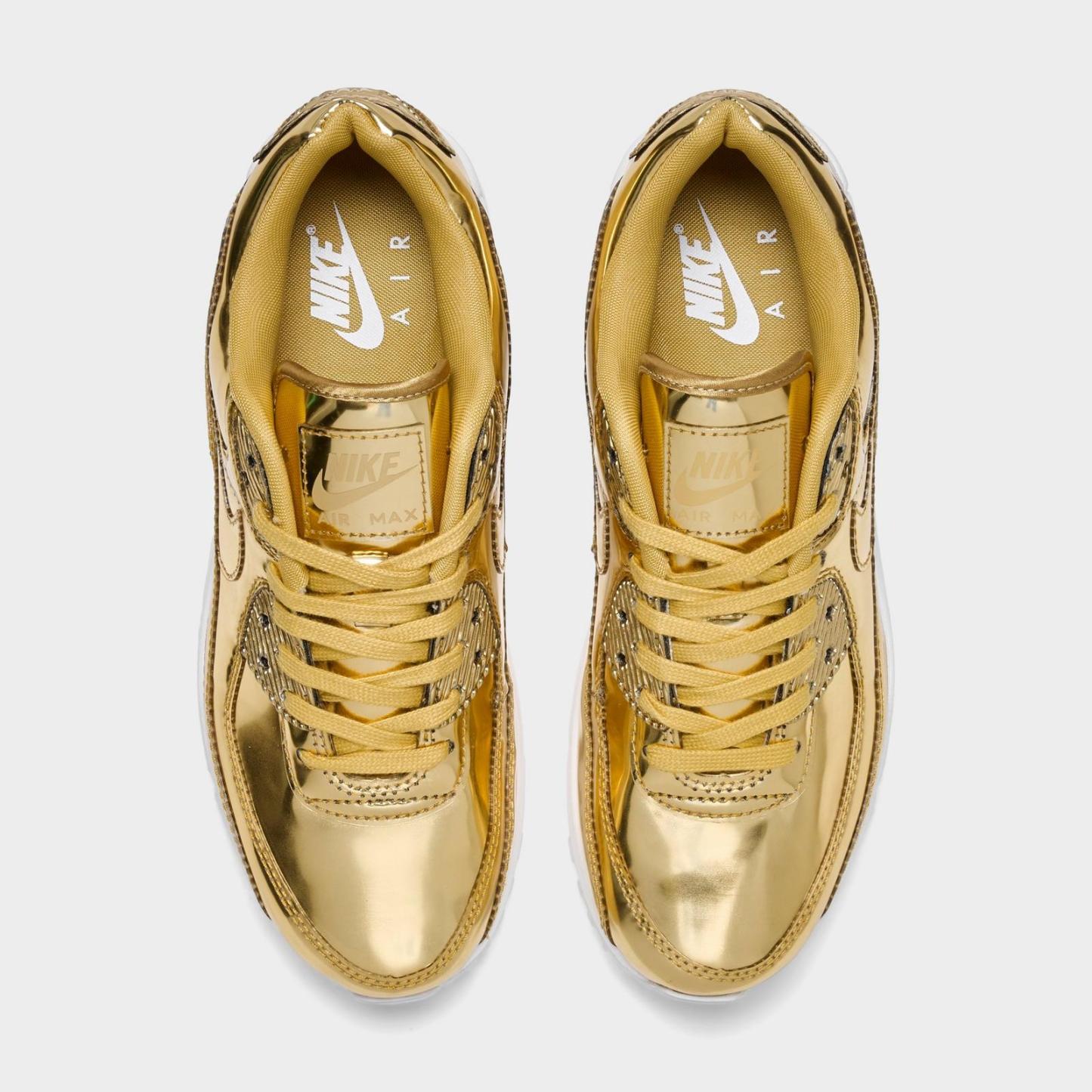 Women's Nike Air Max 90 SP Casual Shoes - Metallic Gold/Club Gold